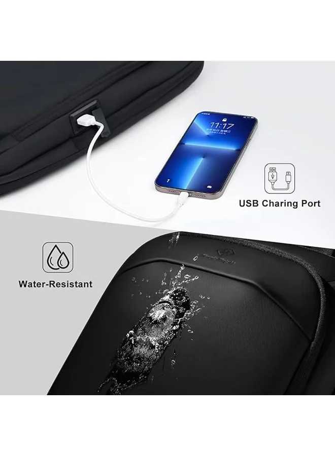 Mobcos Mobcos Back Pack Black 8787TF Mobcos Back Pack Black 8787TF Waterproof Anti-Theft Laptop Backpack with USB Charging Port Apex Business Travel Backpack for Men & Women Durable Oxford Material Fits 17.3 Inch Laptop Slim Work & College Bag  | Best Price UAE