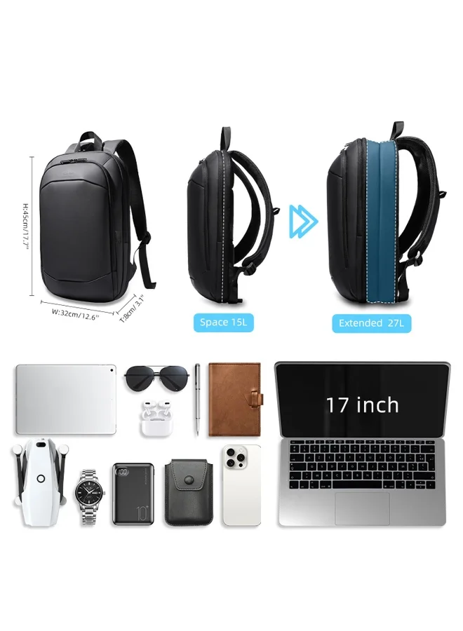 Mobcos Mobcos Back Pack Black 8787TF Mobcos Back Pack Black 8787TF Waterproof Anti-Theft Laptop Backpack with USB Charging Port Apex Business Travel Backpack for Men & Women Durable Oxford Material Fits 17.3 Inch Laptop Slim Work & College Bag  | Best Price UAE