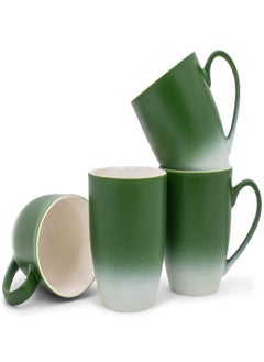 Elanze Designs Green White Two Toned Ombre Matte 12 ounce Ceramic Stoneware Coffee Cup Mugs Set of 4 - pzsku/ZBD003BB64E0E7846B651Z/45/_/1694167828/a693c3fe-e556-4e03-8fac-045535b7e4cd