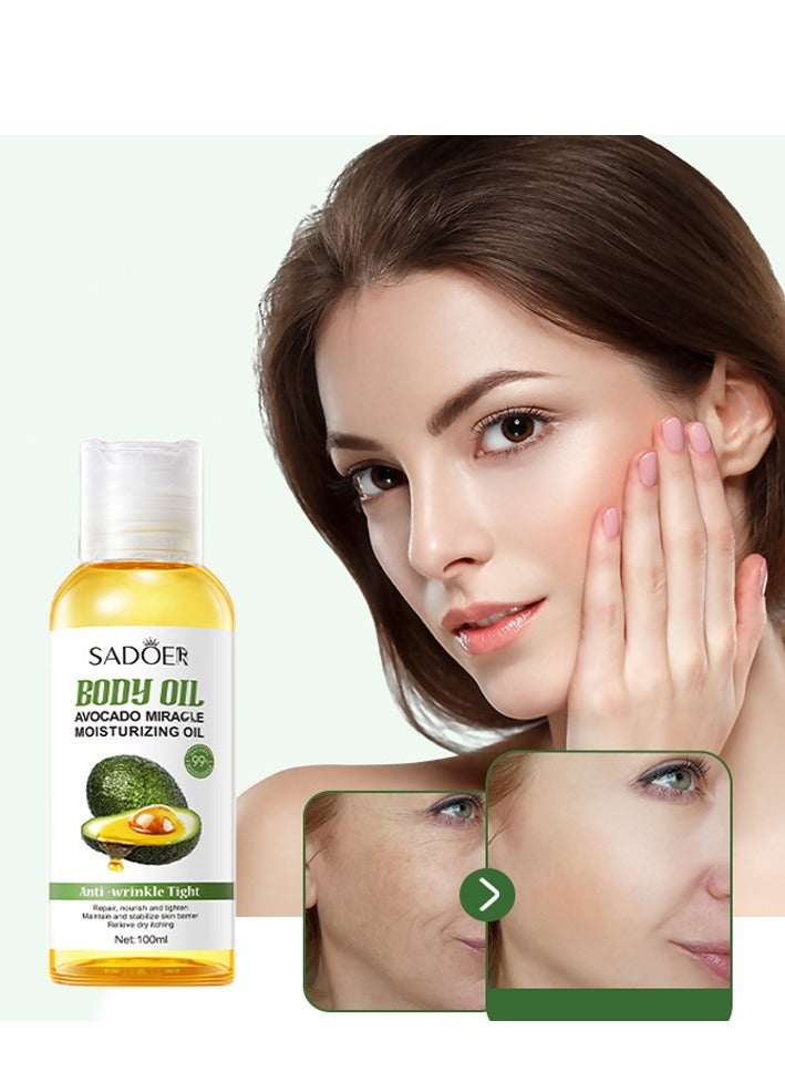 SADOER Natural Avocado Oil Anti-aging Firming Facial Massage Oil Soothing Moisturizing Skin Care Body Oil - Image 1