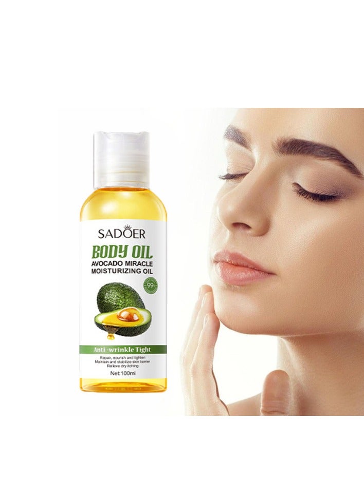 SADOER Natural Avocado Oil Anti-aging Firming Facial Massage Oil Soothing Moisturizing Skin Care Body Oil - Image 2