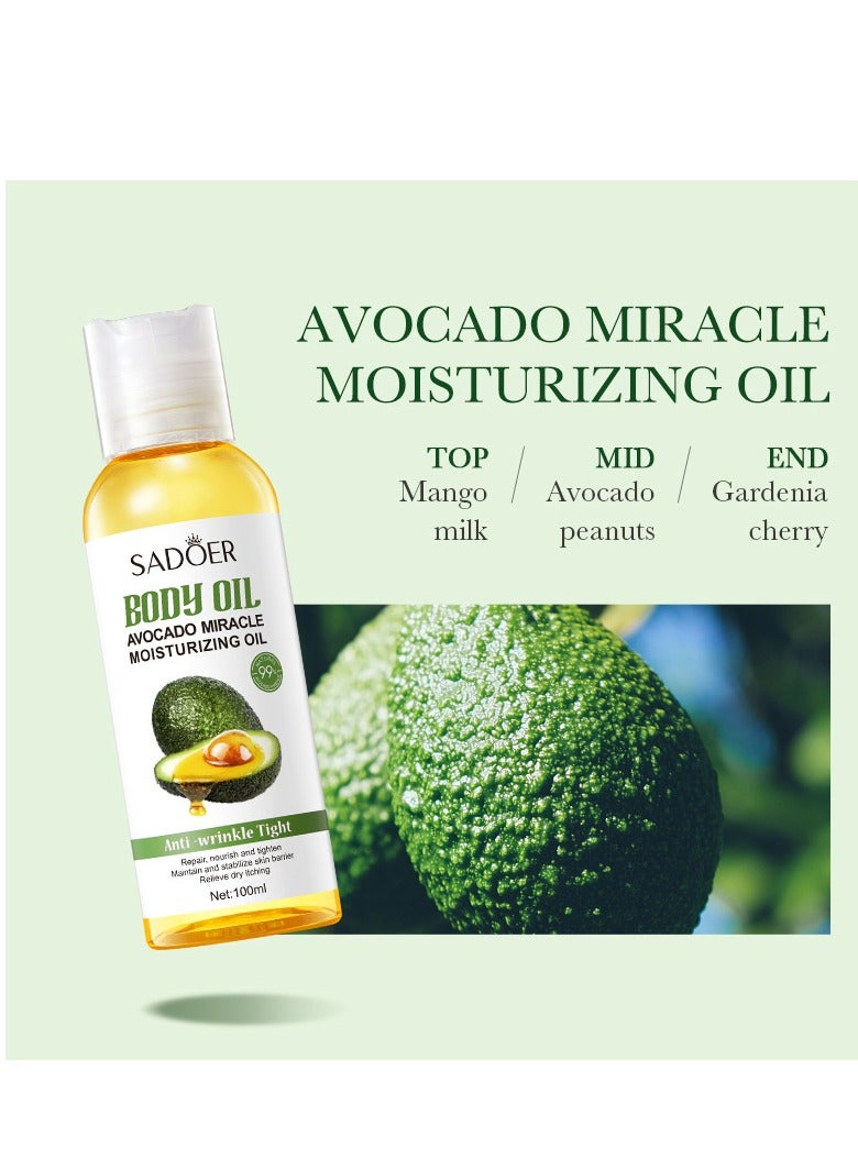 SADOER Natural Avocado Oil Anti-aging Firming Facial Massage Oil Soothing Moisturizing Skin Care Body Oil - Image 4