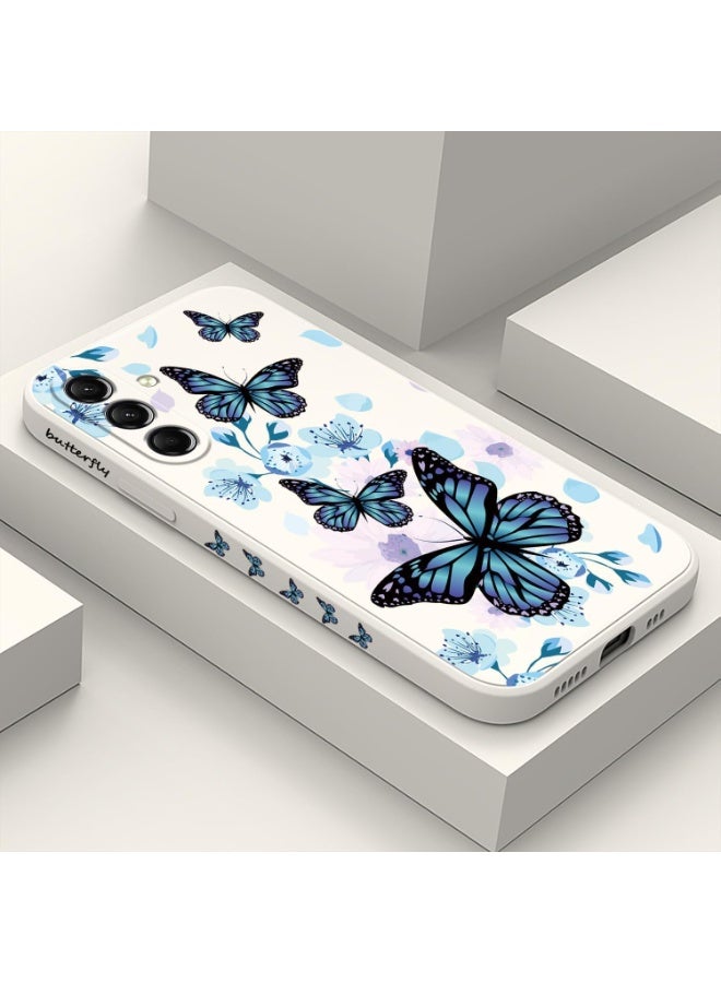 Fekra for Samsung Galaxy A16 Case Creative Design Flower Pattern Slim Soft Silicone Protective for Galaxy A16 phone Cover Aurora Butterfly -(white) - Image 2