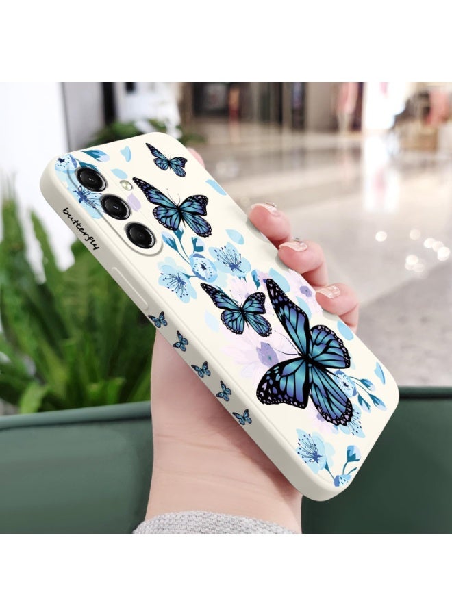 Fekra for Samsung Galaxy A16 Case Creative Design Flower Pattern Slim Soft Silicone Protective for Galaxy A16 phone Cover Aurora Butterfly -(white) - Image 3