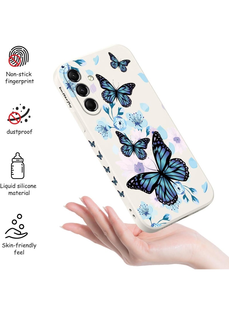 Fekra for Samsung Galaxy A16 Case Creative Design Flower Pattern Slim Soft Silicone Protective for Galaxy A16 phone Cover Aurora Butterfly -(white) - Image 4