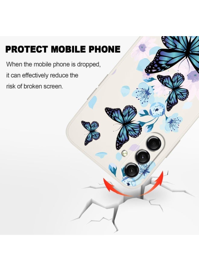 Fekra for Samsung Galaxy A16 Case Creative Design Flower Pattern Slim Soft Silicone Protective for Galaxy A16 phone Cover Aurora Butterfly -(white) - Image 5