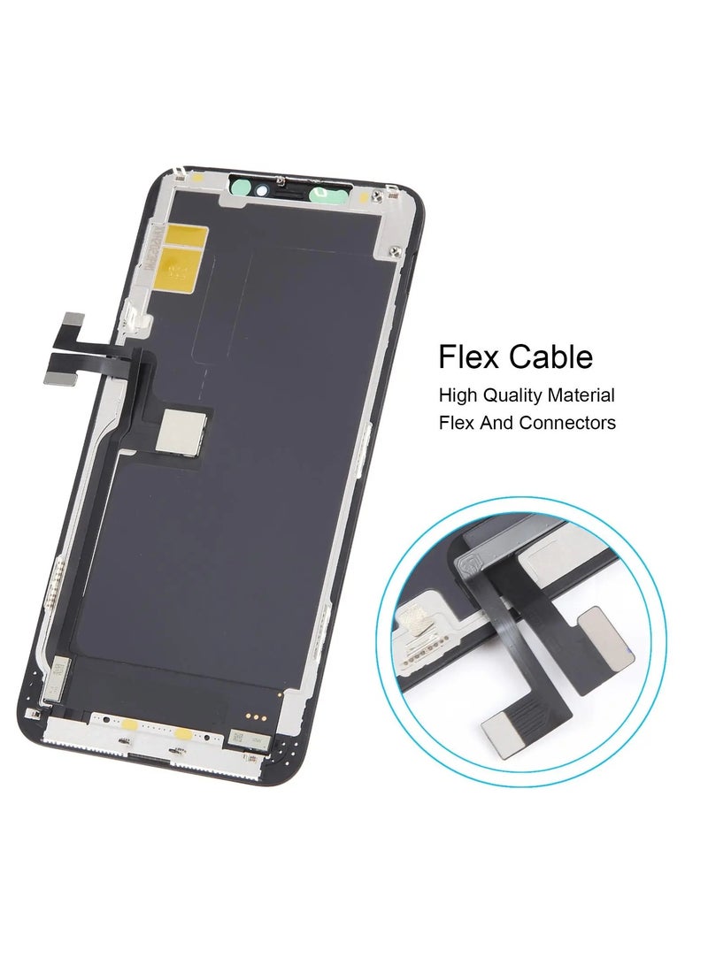 زد واي شاشة LCD بديلة لجوال ايفون 11 برو ماكس، شاشة LCD تعمل باللمس، محول رقمي، مجموعة ادوات اصلاح مع زجاج مقوى (11 برو ماكس LCD) - Image 3