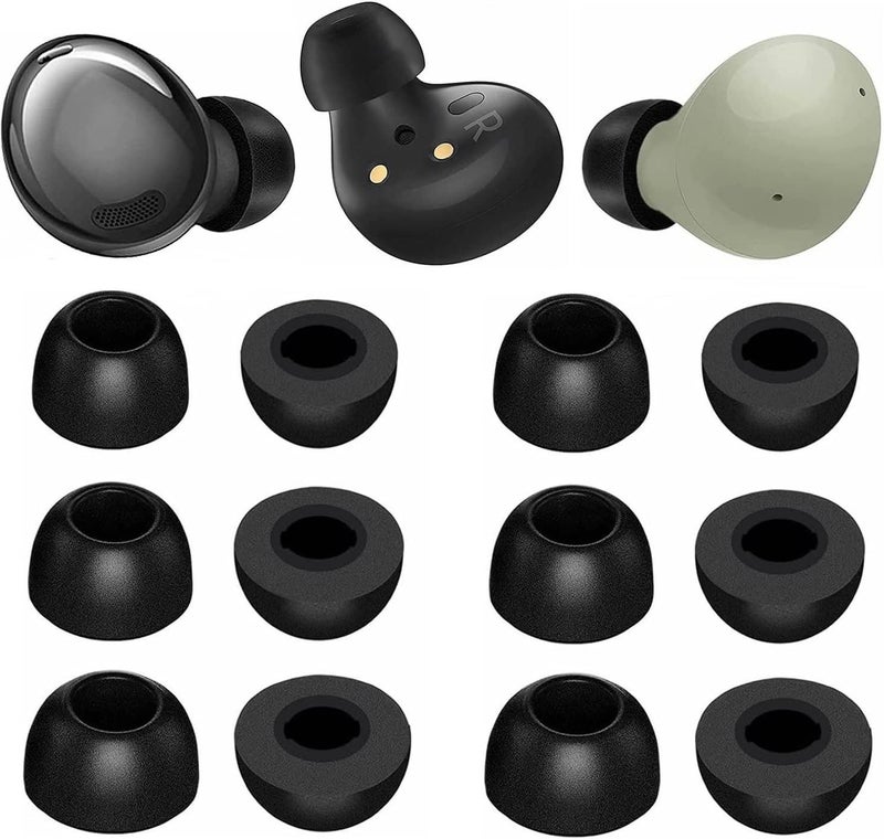 BLLQ Memory Foam Tips Compatible with Galaxy Buds Pro/Galaxy Buds 2 / Galaxy Buds Plus Replacement Ear Tips, Perfect Noise Cancellation, Fit in Case, 6 Pairs [3 Size] Foam Tips Black (Foam GBP6P) - Image 1