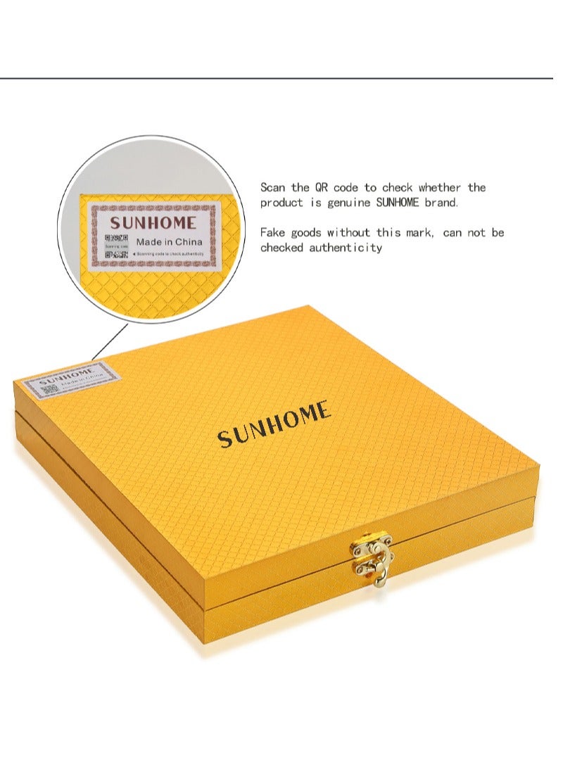 Sunhome طقم أدوات مائدة من الفولاذ المقاوم للصدأ 16 قطعة ذهبي - Image 5