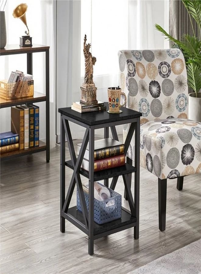 Home Gallery 3-Tier Side End Table X Frame - Image 1