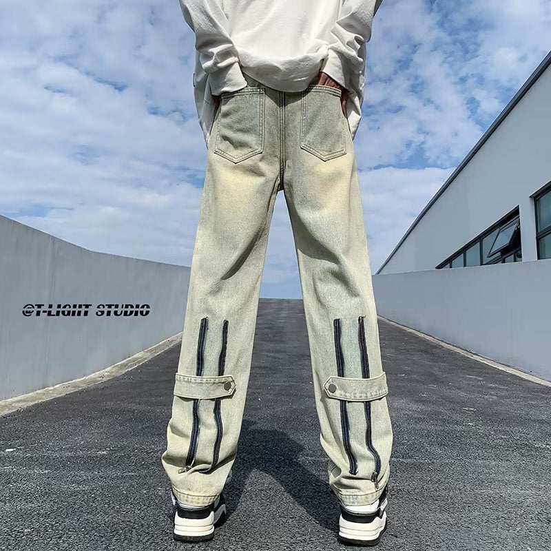 Unisex Classic Denim Jeans Loose Fit Daily Outdoor Wear