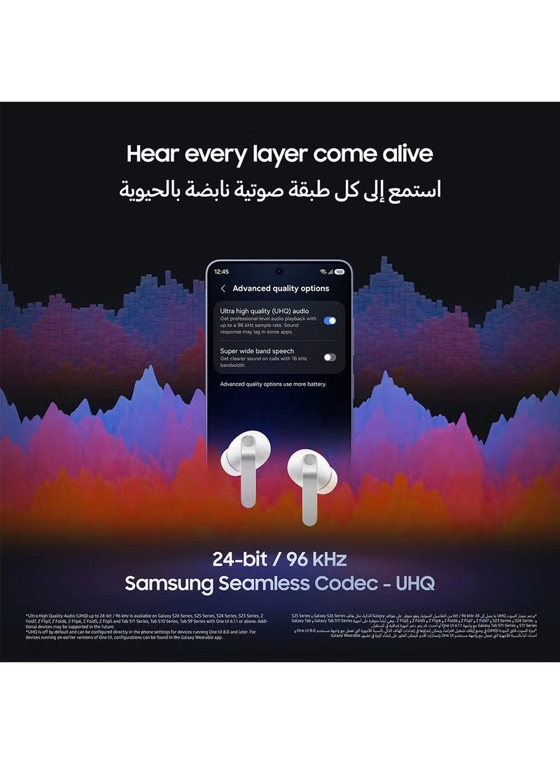 سامسونج Galaxy Buds4 Pro, Real Metal Blade, 2-way Speaker & Dual Amp, Enhanced ANC, Adaptive Noise Control, Seamless Connection Black Black - Image 4
