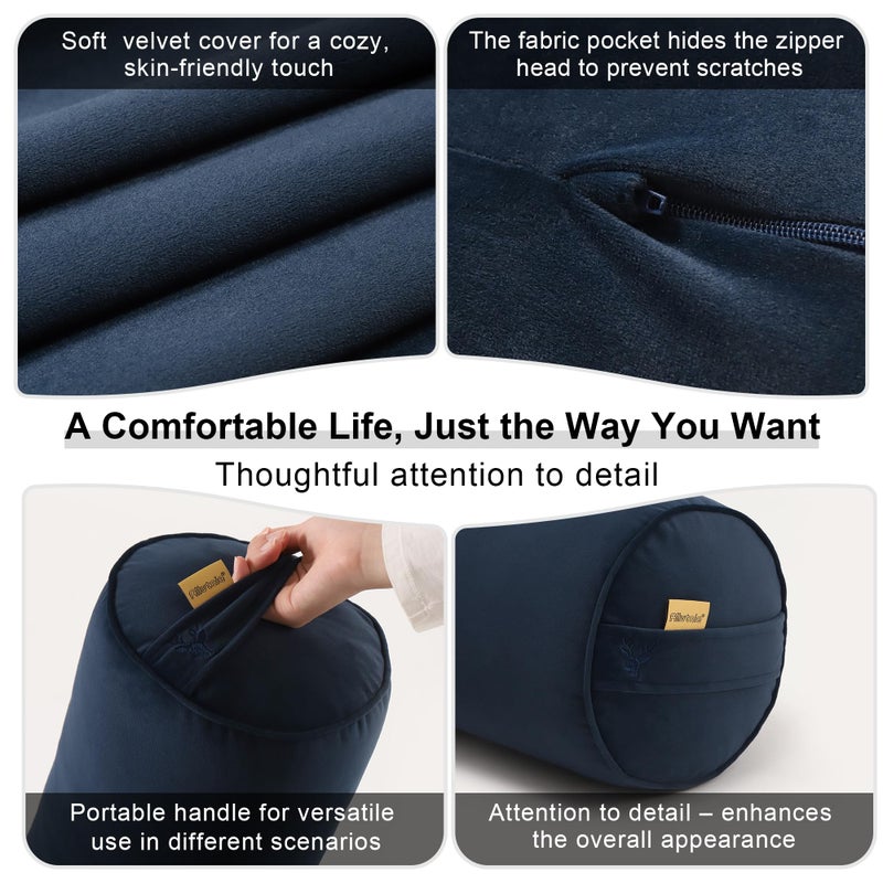 Ailuteie Body Pillow for Adults,Long Round Pillow,Big Cylindrical Pillow,Large Full Bolster Pillows for Side Sleepers (Teal Blue, 47.24"*7.87") - Image 5