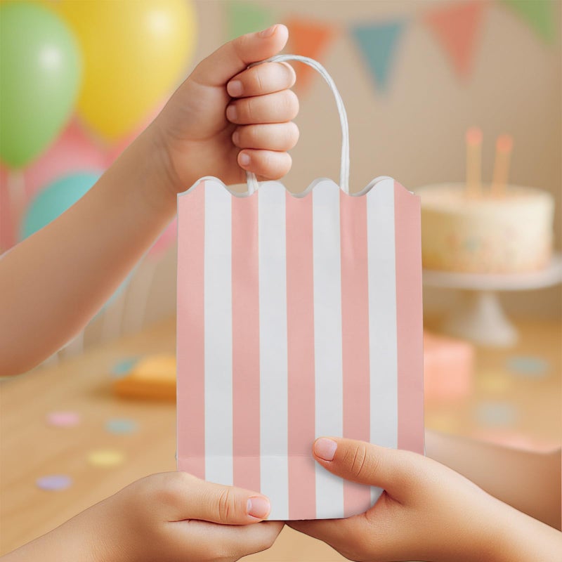 Confettiville Small Gift Bags with Handles, 12-Pack Paper Party Favor Goodie Bags, 5.82 x 3.15 x 8.18 Inches, 6 Designs in Retro Riviera, Ideal for Birthdays, Baby Showers, and Christmas Parties - Image 3