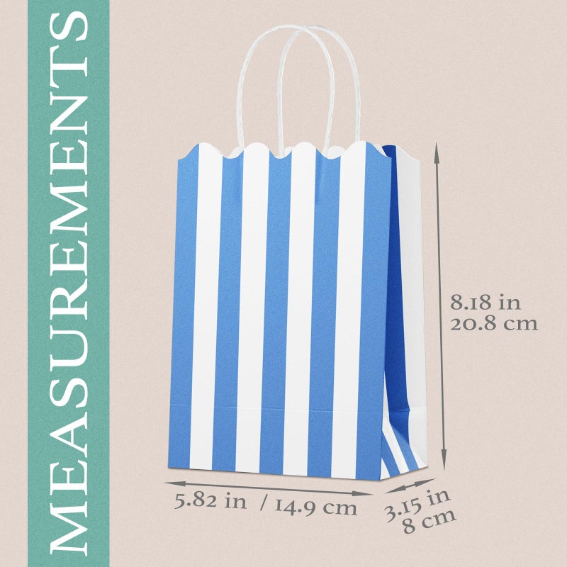 Confettiville Small Gift Bags with Handles, 12-Pack Paper Party Favor Goodie Bags, 5.82 x 3.15 x 8.18 Inches, 6 Designs in Retro Riviera, Ideal for Birthdays, Baby Showers, and Christmas Parties - Image 4