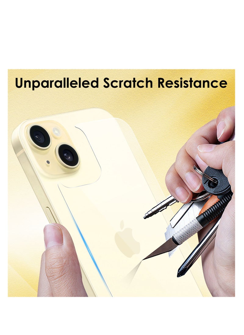 3 in 1 Screen Protector for iPhone 15, Front and Back Tempered Glass Screen Protector, Camera Lens Protector Ultra Thin Bubble Free(6.1 inch)