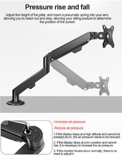 HILLPORT Single Monitor Mount Stand, Articulating Gas Spring Monitor Arm,Monitor Desk Mount with Clamp and Grommet Base Fits 17 to 30 Inch LCD Computer Monitors  - Image 5