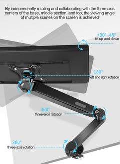 HILLPORT Single Monitor Mount Stand, Articulating Gas Spring Monitor Arm,Monitor Desk Mount with Clamp and Grommet Base Fits 17 to 30 Inch LCD Computer Monitors  - Image 4