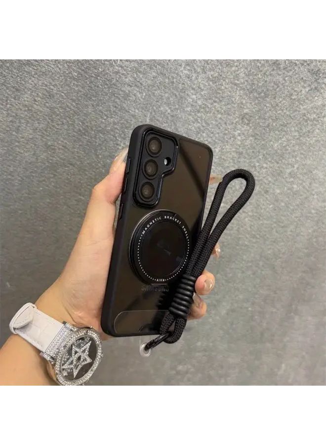 حالة دوارة وردية اللون لهاتف Galaxy S24 Ultra مع غطاء شفاف، حماية فائقة للعدسات، تصميم مقاوم للصدمات - Image 1