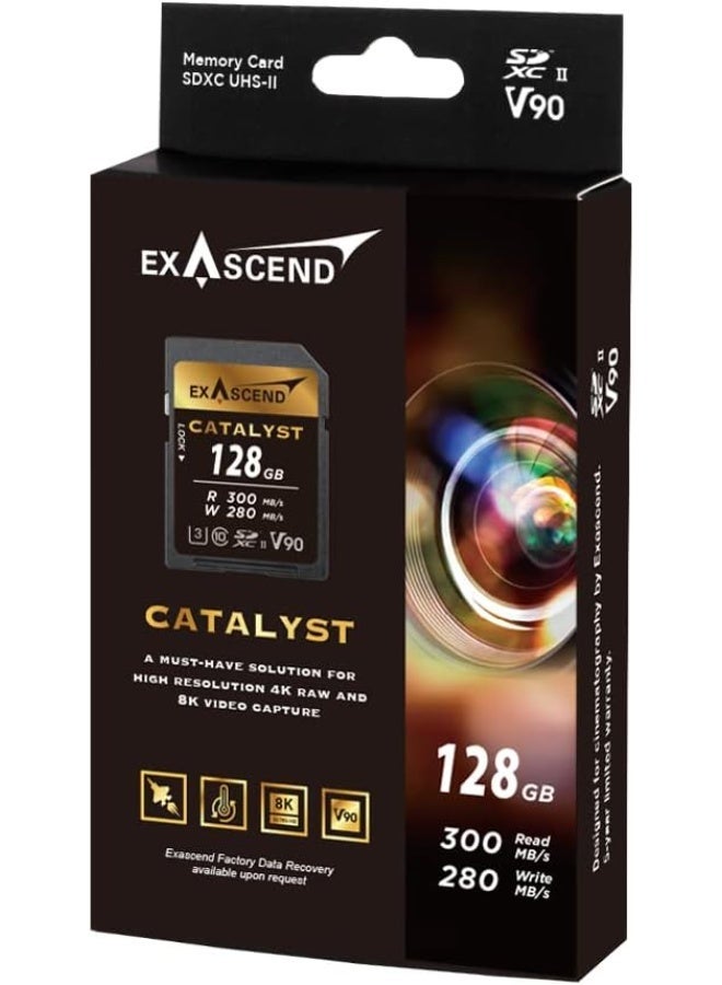 Exascend 128GB Catalyst UHS-II / V90 / U3 / Class 10 SDXC Memory Card - Image 2