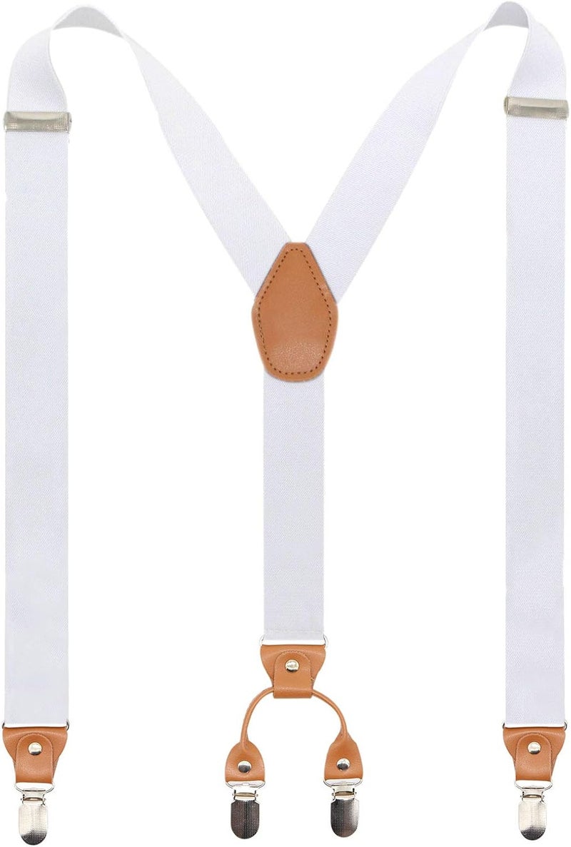 Timiot Men’s Y-Back 4 Metal Clip Elastic Wide Suspenders Perfect For Both Casual&Formal - Image 1