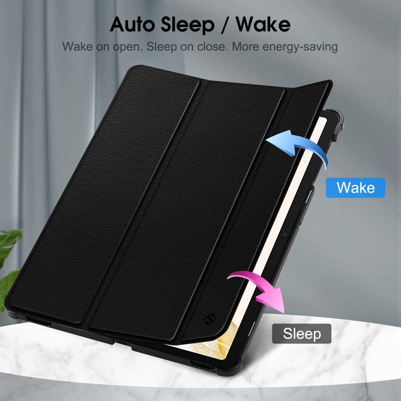 Fintie Slim Case for Samsung Galaxy Tab S8 Plus 2022/S7 FE 2021/S7 Plus 2020 12.4 Inch with S Pen Holder, Ultra Thin Lightweight Tri-Fold Stand Cover Auto Wake/Sleep, Black - Image 4