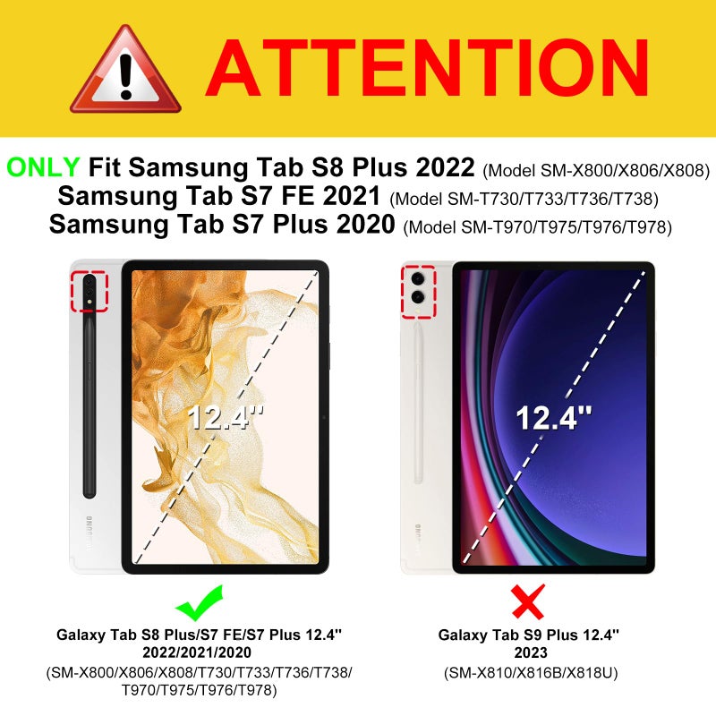 Fintie Slim Case for Samsung Galaxy Tab S8 Plus 2022/S7 FE 2021/S7 Plus 2020 12.4 Inch with S Pen Holder, Ultra Thin Lightweight Tri-Fold Stand Cover Auto Wake/Sleep, Black - Image 2