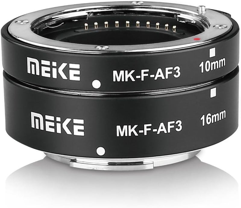 Meike أنبوب تمديد ماكرو MK-F-AF3 مع تركيز تلقائي متوافق مع جميع كاميرات فوجي فيلم بدون مرآة (10 مم 16 مم فقط أو تركيبة) X-T1 X-T2 X-Pro1 X-Pro2 X-T10 X-A1 X-E1 X-E2 X-E3 X-T20 X-T3 X-T30 إلخ - Image 1
