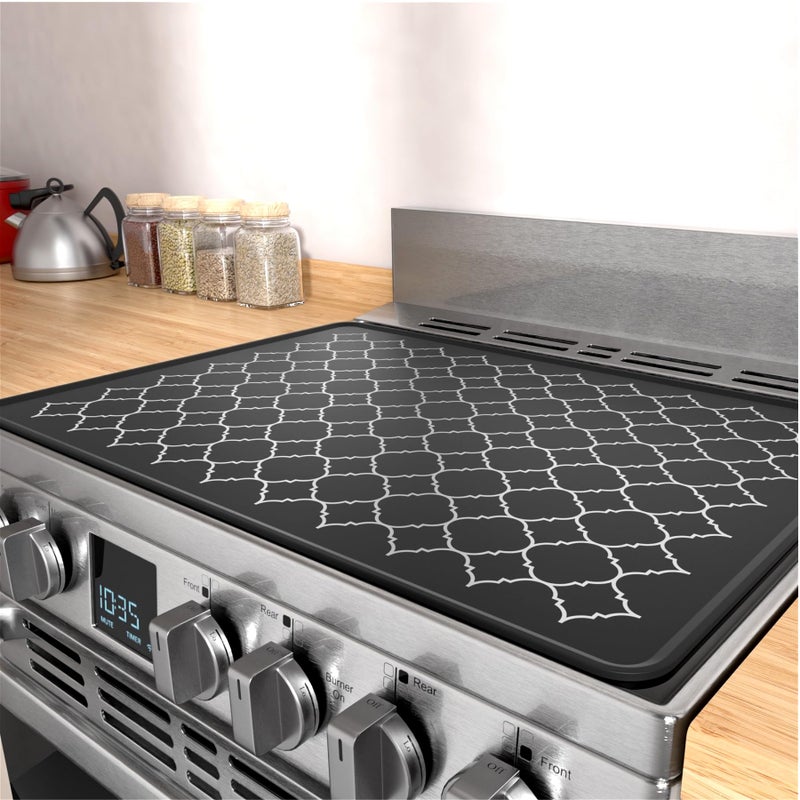 Nyoria Stove Top Cover Silicone - 30â€œ x 21â€ Electric Stovetop Counter Protector Mat - Glass Oven Induction Guard Mat - Cooktop Extra Countertop for Kitchen RV - Heat Resistant Dish Drying Mat - Image 1