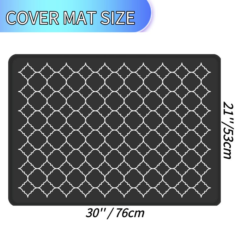 Nyoria Stove Top Cover Silicone - 30â€œ x 21â€ Electric Stovetop Counter Protector Mat - Glass Oven Induction Guard Mat - Cooktop Extra Countertop for Kitchen RV - Heat Resistant Dish Drying Mat - Image 2