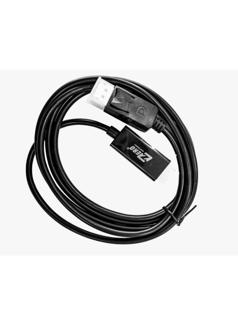 Zero DP to HDMI Adapter Cable Cord Support Resolution HD 1080P/2K Video 1.8m Black 