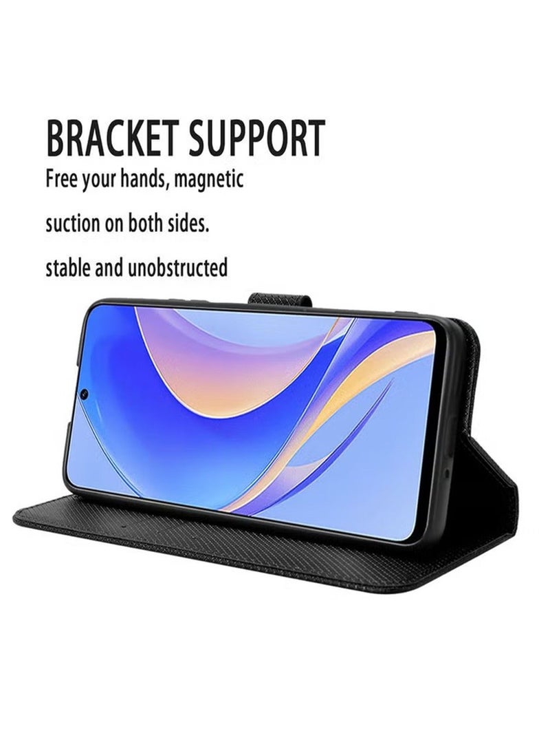 Huawei Nova Y90/Enjoy 50 Pro Phone Case Cover With Full Body Camera Len Protector PU Leather Wallet Card Holder Shockproof Protective Back Cover With Release Hand Phone Holder Daily Video Kickstand  - Image 2