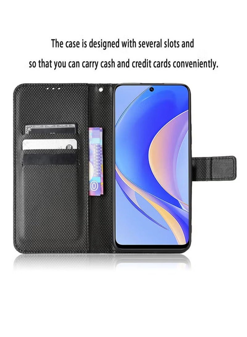 Huawei Nova Y90/Enjoy 50 Pro Phone Case Cover With Full Body Camera Len Protector PU Leather Wallet Card Holder Shockproof Protective Back Cover With Release Hand Phone Holder Daily Video Kickstand  - Image 4