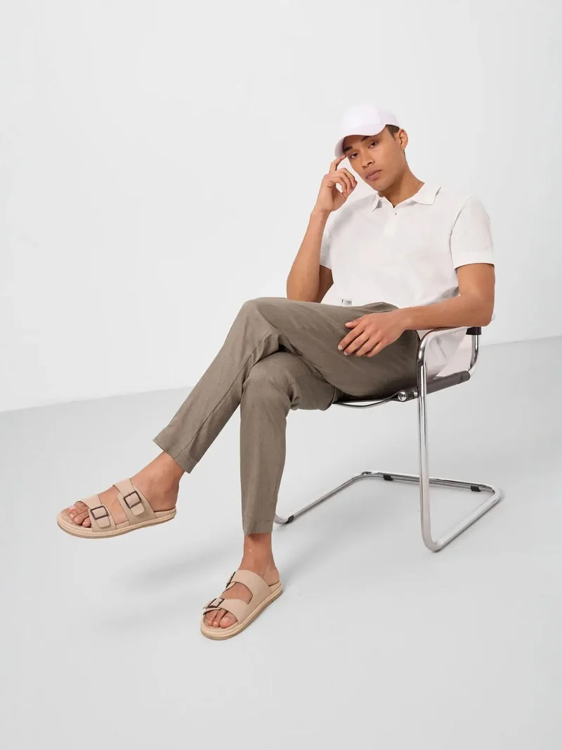 تومي لايف TOMMY Men's Straight-leg Gabardine Chino Trousers