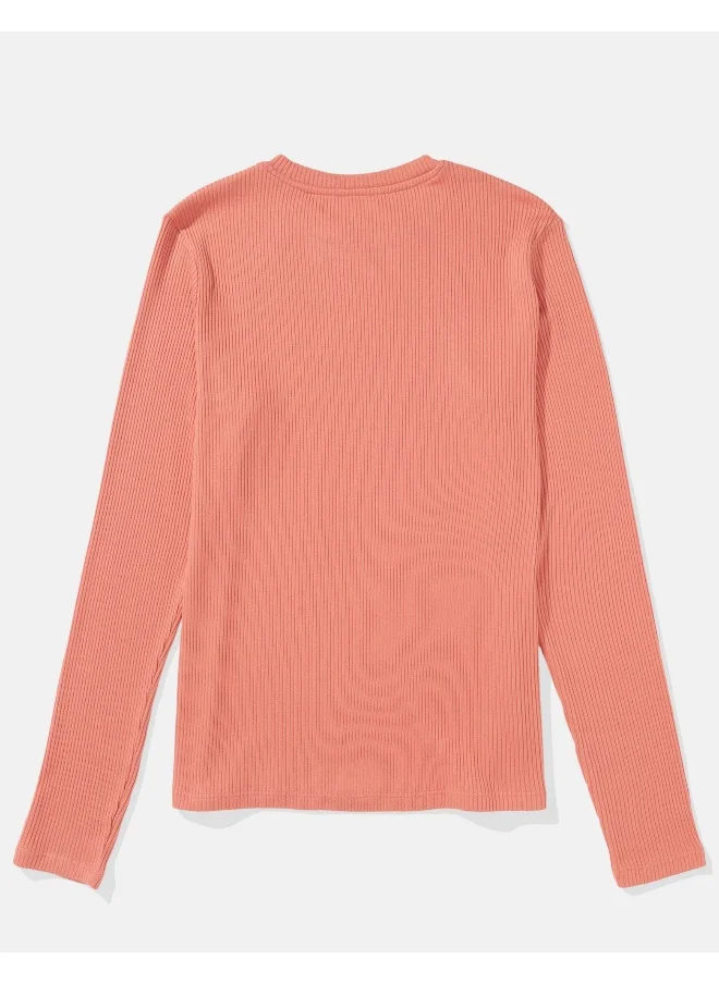 American Eagle AE Plush Long-Sleeve Crew Neck T-Shirt