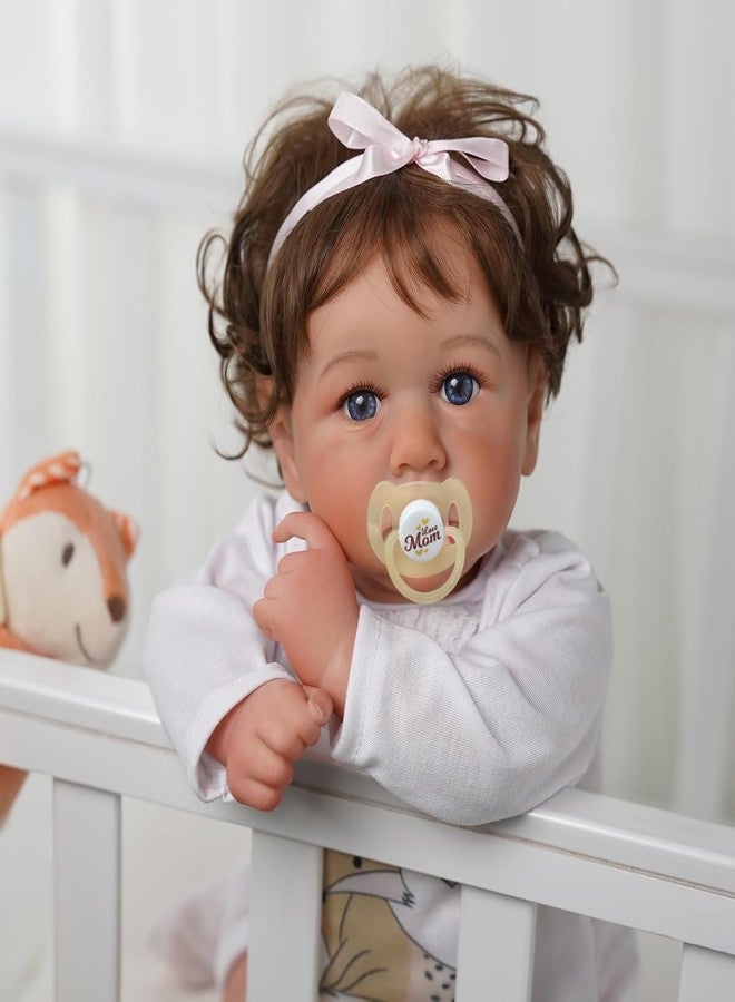 BABESIDE Lifelike Reborn Baby Dolls - 18 Inch Soft Body Realistic-Newborn Baby Dolls Cute Girl Curly Hair Real Life Dolls with Gift Box & Clothes Accessories Set for Kids Age 3+ - Image 4