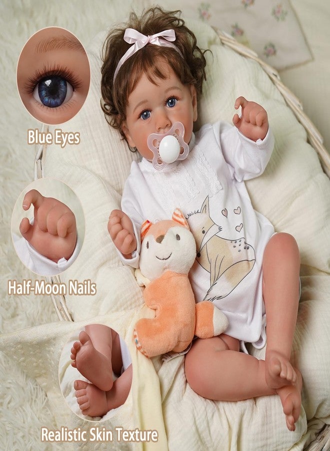 BABESIDE Lifelike Reborn Baby Dolls - 18 Inch Soft Body Realistic-Newborn Baby Dolls Cute Girl Curly Hair Real Life Dolls with Gift Box & Clothes Accessories Set for Kids Age 3+ - Image 3