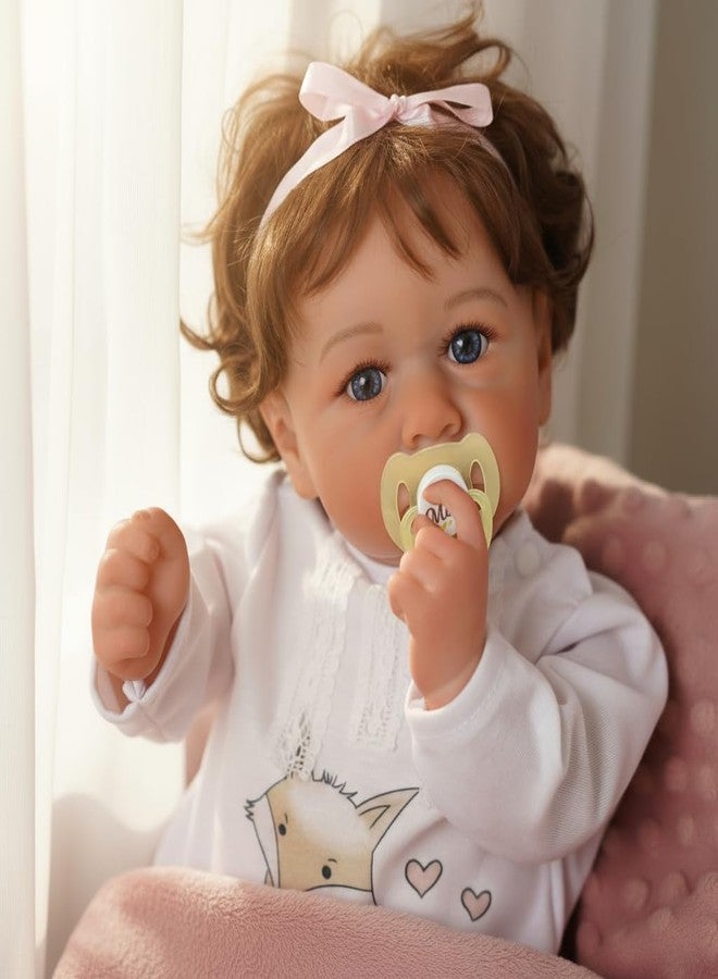 BABESIDE Lifelike Reborn Baby Dolls - 18 Inch Soft Body Realistic-Newborn Baby Dolls Cute Girl Curly Hair Real Life Dolls with Gift Box & Clothes Accessories Set for Kids Age 3+ - Image 1