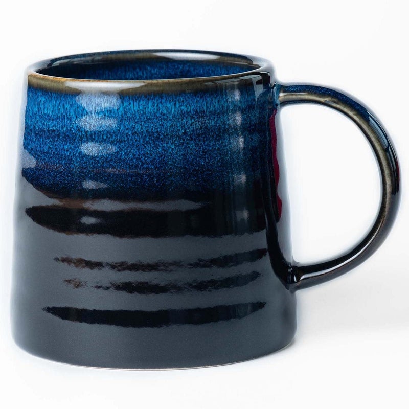 HYTYSKAR Large Ceramic Coffee Mugs Handmade Pottery Mug Tea Cups with Handle for Office and Home 16 oz Dishwasher and Microwave Safe Sky Blue
