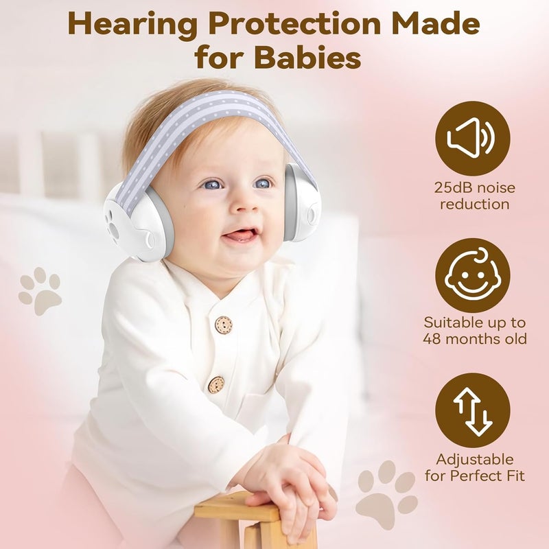 DITHIN Store Baby Ear Muffs Noise Protection: 2-in-1 Baby Headphones for Noise, Protects Hearing for 0-48 Months Infants Toddler - Image 4