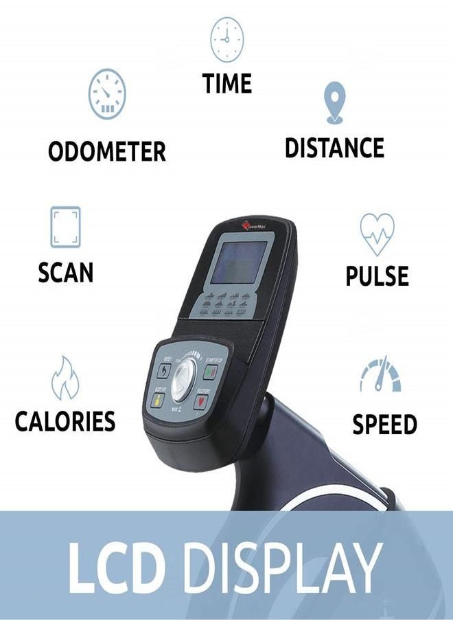 PowerMax Fitness PowerMax Fitness® BR-900 Exercise Recumbent Bike with Hand Pulse, Adjustable Resistance, Max User Weight 135kg,9KG Flywheel for Cardio Training Workout at Home, Black  - Image 3