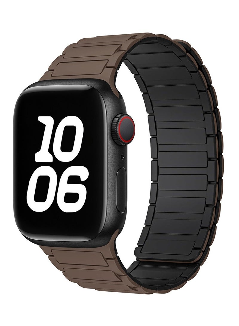 Magnetic Silicone Band for Apple Watch Ultra Ultra2/ 9 8 7 6 5 4 3 2 1 SE,Soft Silicone Waterproof Strap Wristbands Compatible with iWatch Apple Watch Series Ultra 49mm 45mm 44mm 42mm Women Men  - Image 1