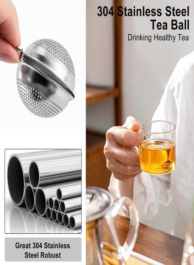 Numola 2Pcs Tea Ball Infuser - Locking Clasp Tea Strainer with Chain, Food Grade 304 Stainless Steel Loose Leaf Tea Steeper for Herbal/Green/Black Tea - Reusable Tea Infuser for Home, Office & Travel - Image 4