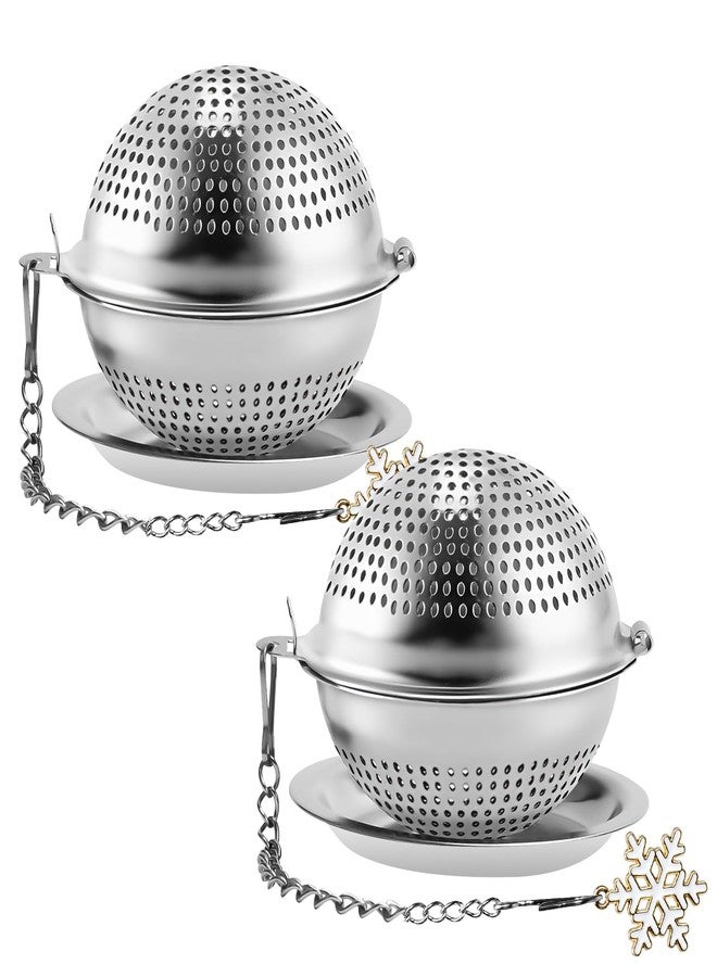 Numola 2Pcs Tea Ball Infuser - Locking Clasp Tea Strainer with Chain, Food Grade 304 Stainless Steel Loose Leaf Tea Steeper for Herbal/Green/Black Tea - Reusable Tea Infuser for Home, Office & Travel - Image 1