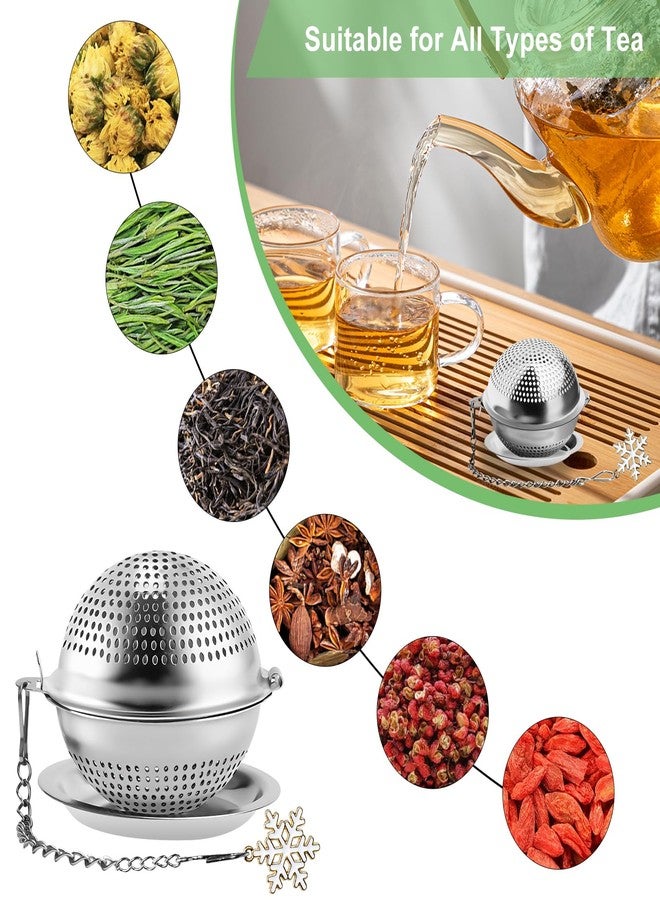 Numola 2Pcs Tea Ball Infuser - Locking Clasp Tea Strainer with Chain, Food Grade 304 Stainless Steel Loose Leaf Tea Steeper for Herbal/Green/Black Tea - Reusable Tea Infuser for Home, Office & Travel - Image 3