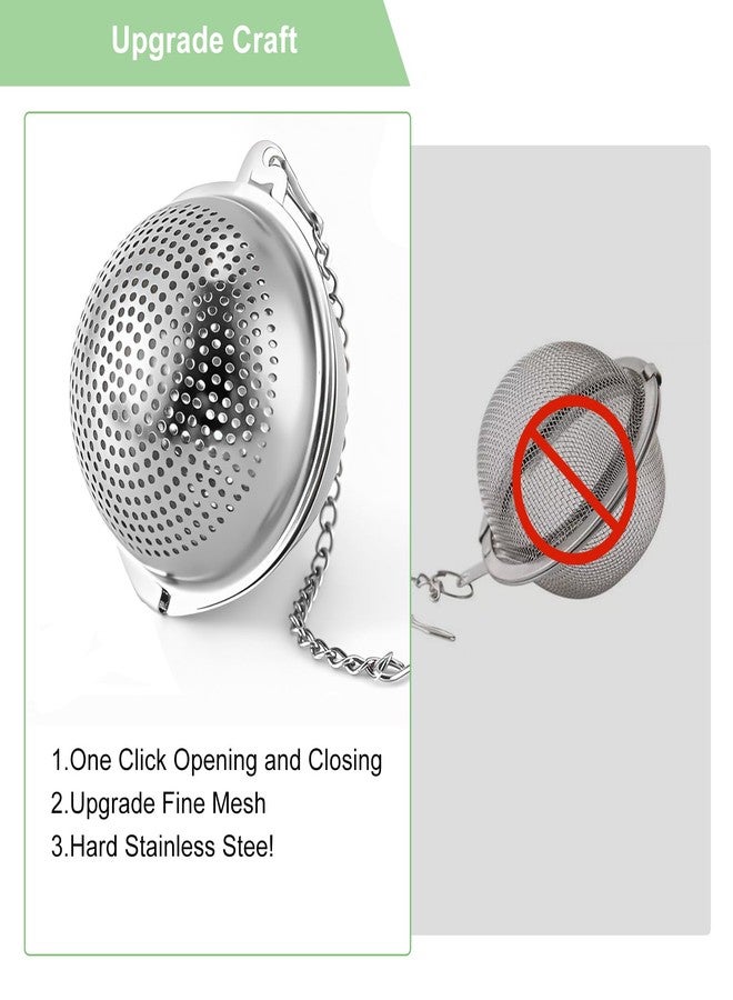 Numola 2Pcs Tea Ball Infuser - Locking Clasp Tea Strainer with Chain, Food Grade 304 Stainless Steel Loose Leaf Tea Steeper for Herbal/Green/Black Tea - Reusable Tea Infuser for Home, Office & Travel - Image 5