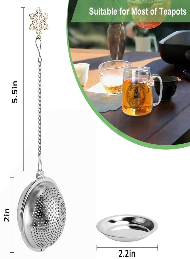 Numola 2Pcs Tea Ball Infuser - Locking Clasp Tea Strainer with Chain, Food Grade 304 Stainless Steel Loose Leaf Tea Steeper for Herbal/Green/Black Tea - Reusable Tea Infuser for Home, Office & Travel - Image 2