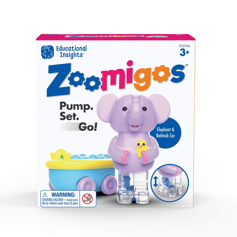 Educational Insights Zoomigos Elephant with Bath Tub Zoomer - Toddler Toy - Image 4