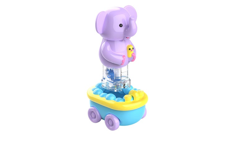Educational Insights Zoomigos Elephant with Bath Tub Zoomer - Toddler Toy - Image 2