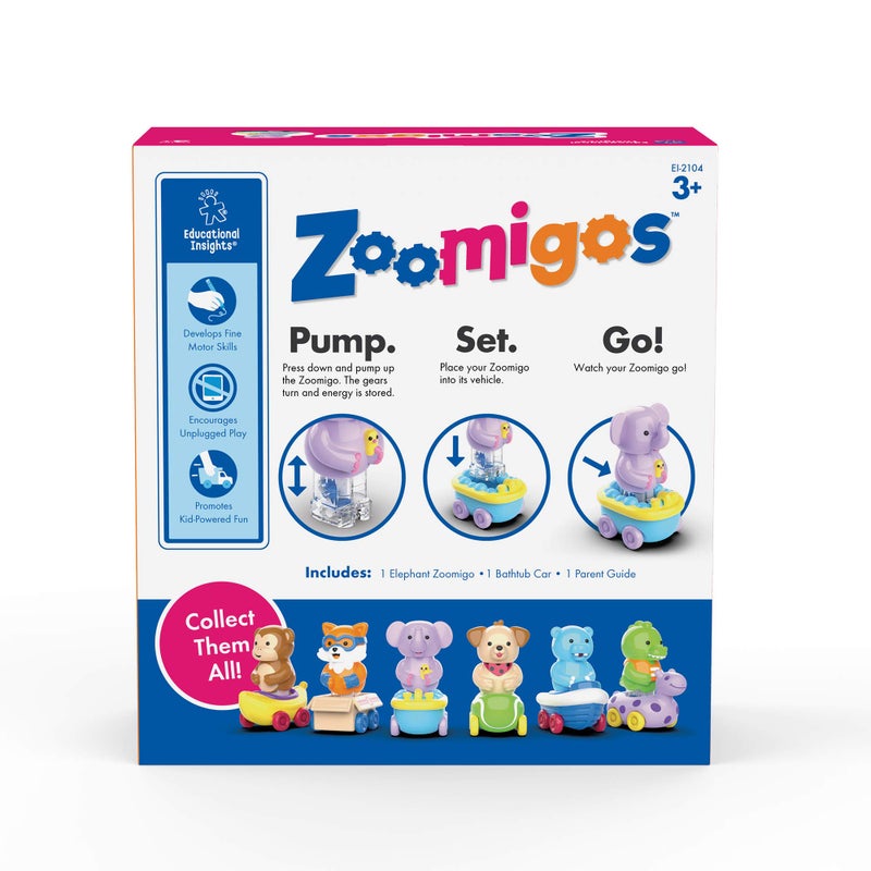 Educational Insights Zoomigos Elephant with Bath Tub Zoomer - Toddler Toy - Image 5